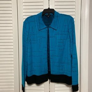 Ming Wang Teal/Black Sweater